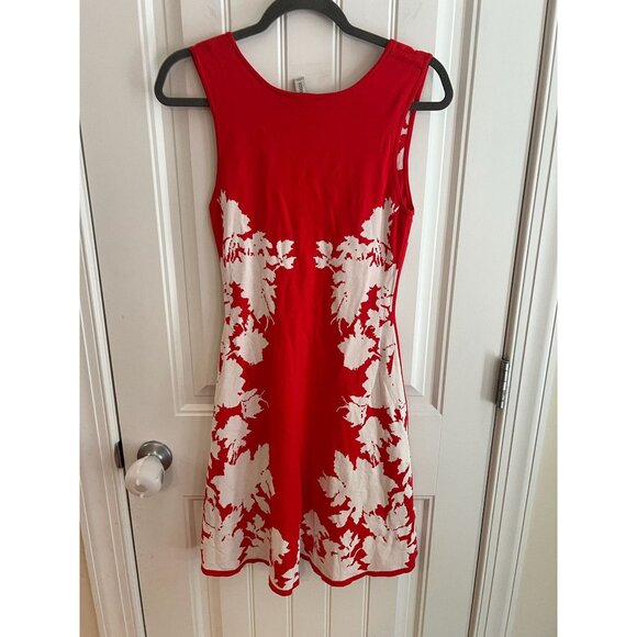 Anthropolgie Yoana Baraschi Red & White Floral Sleeveless Dress Size Small - Picture 3 of 5